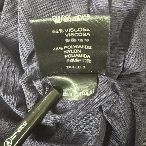 Cop Copine Womens Sheer Tunic Dress Ruffle Detail Navy Gray Taille 3 - Picture 7 of 7